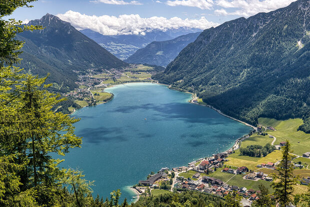 Beautiful scenery of Lake Achensee in summer Beautiful scenery of Lake Achensee in summer