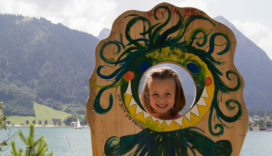 Wusel Lake Trail The Wusel Lake Trail along the lakeshore of Lake Achensee between Maurach and Achenkirch is a fantastic outdoor adventure playground for children.