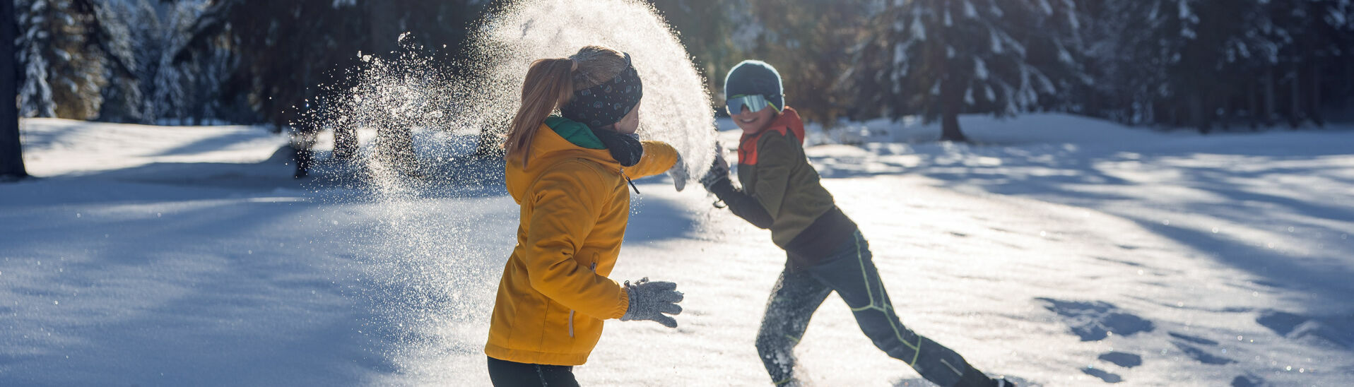 Magical winter in the Karwendel valleys Two siblings romp in the freshly fallen snow and enjoy their time together in the Karwendel valleys in glorious sunshine.