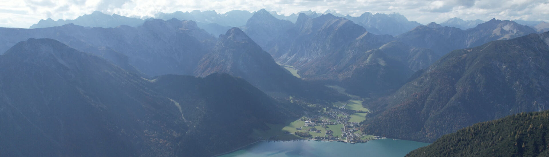 Rofan mountains The view sweeps from the Rofan over the Achensee to the Karwendel mountains.