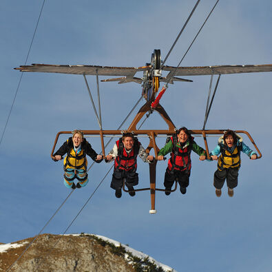 AIRROFAN Skyglider at Lake Achensee View the mountains of the Achensee region from an eagle eye perspective in the AIRROFAN Skyglider.