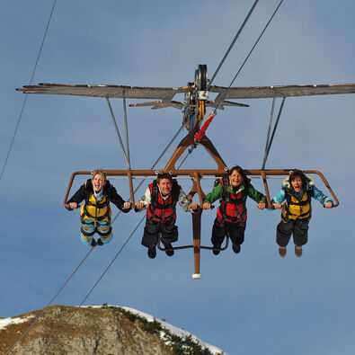AIRROFAN Skyglider am Achensee Mit dem AIRROFAN Skyglider kann man über die Berglandschaft der Region Achensee fliegen.
