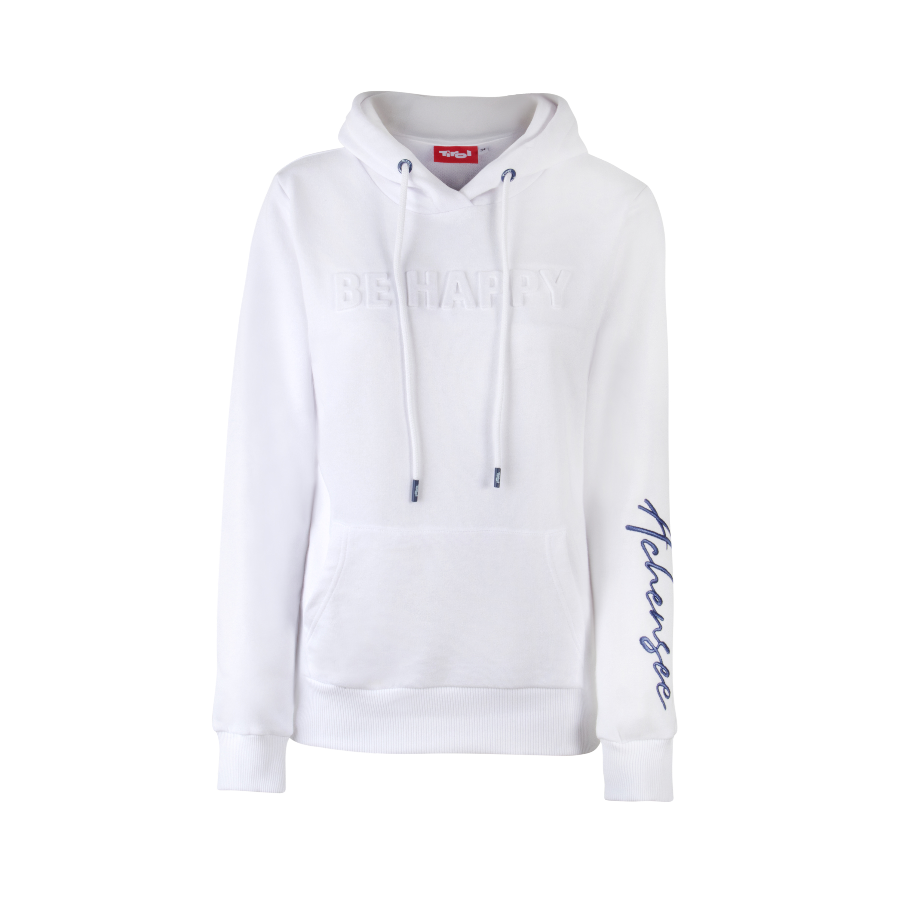 Damen Hoody Be Happy in weiß Damen Hoody Be Happy in weiß