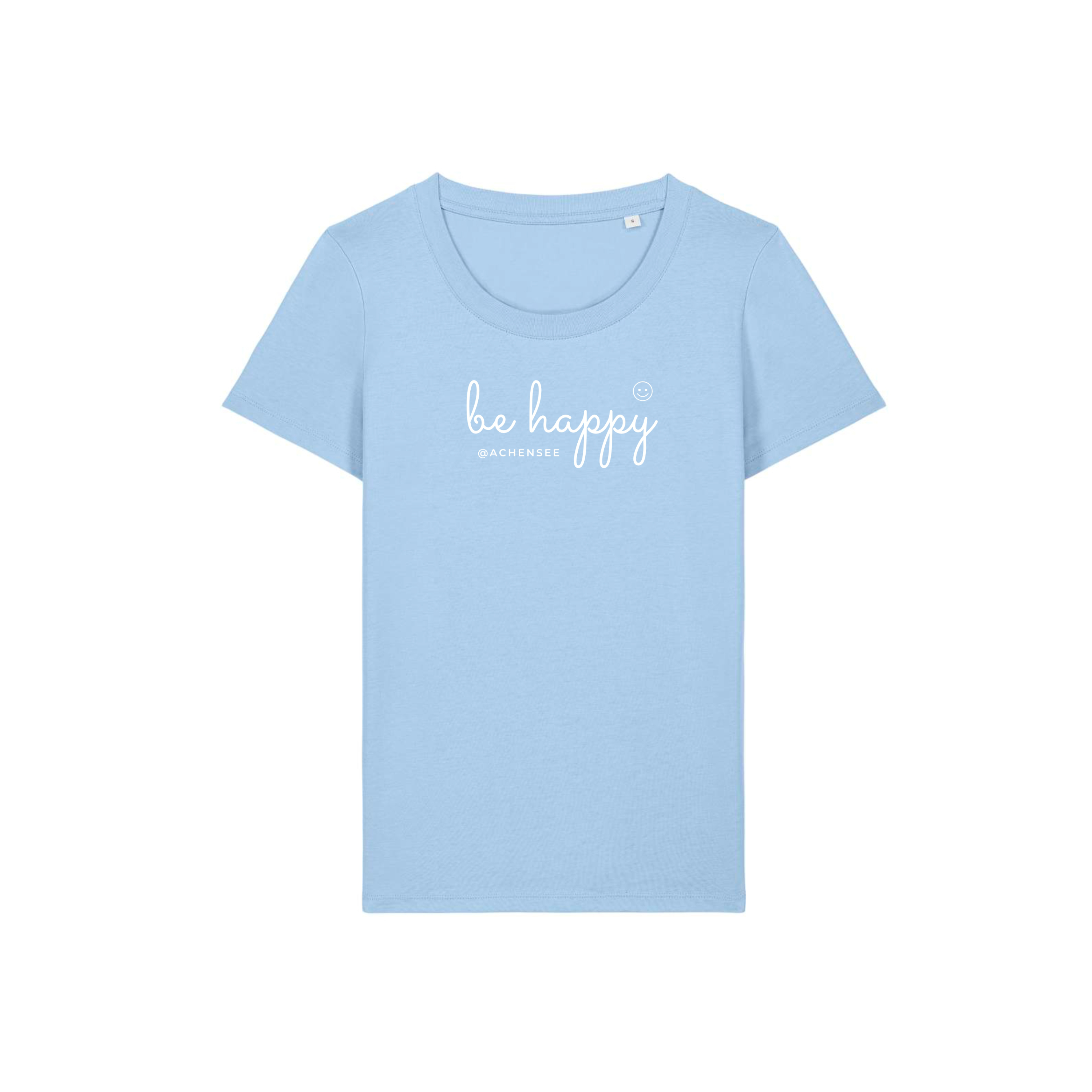 Damen T-Shirt be happy @achensee in blue soul Damen T-Shirt "be happy @achensee"