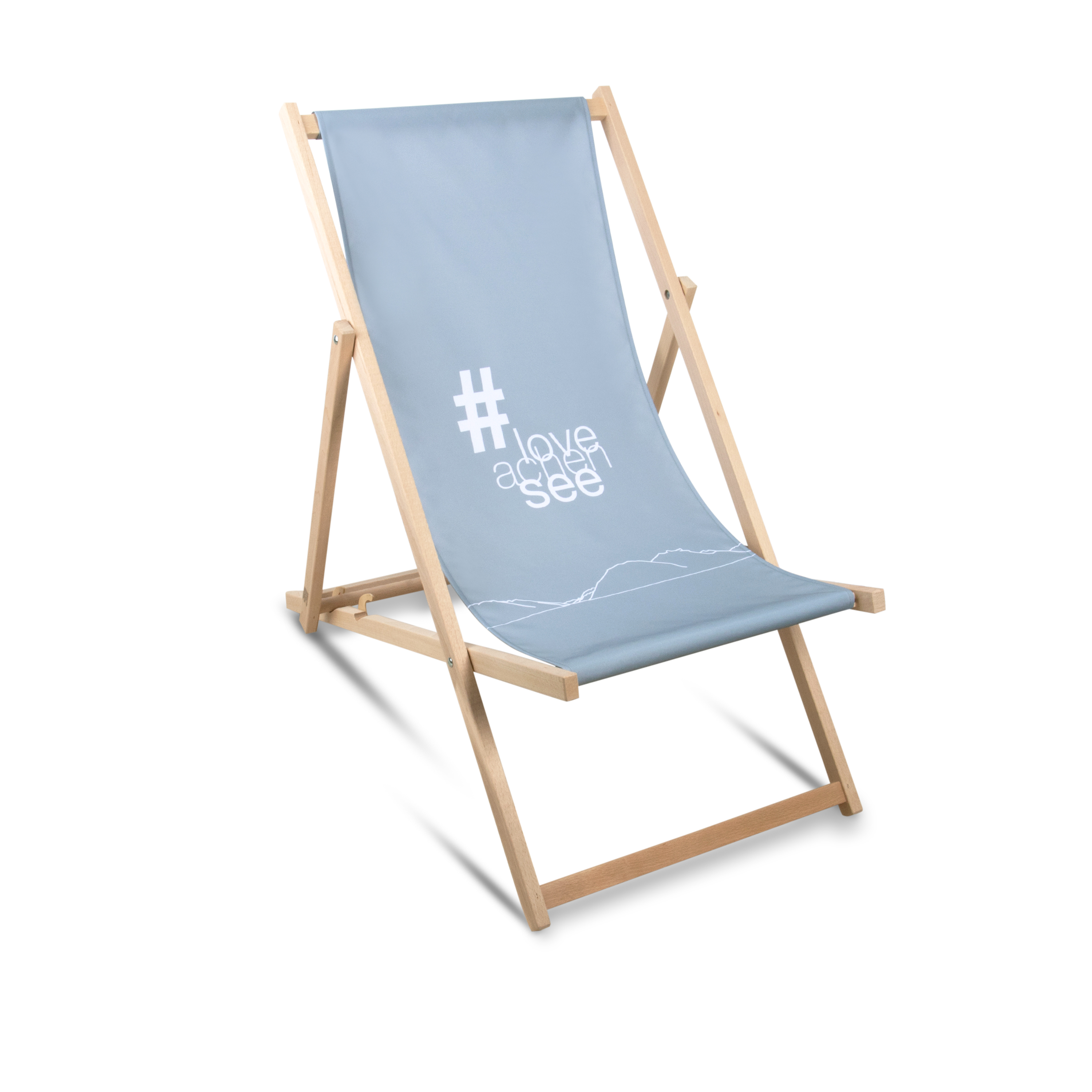 Liegestuhl #loveachensee in grau Liegestuhl mit Achensee-Motiv