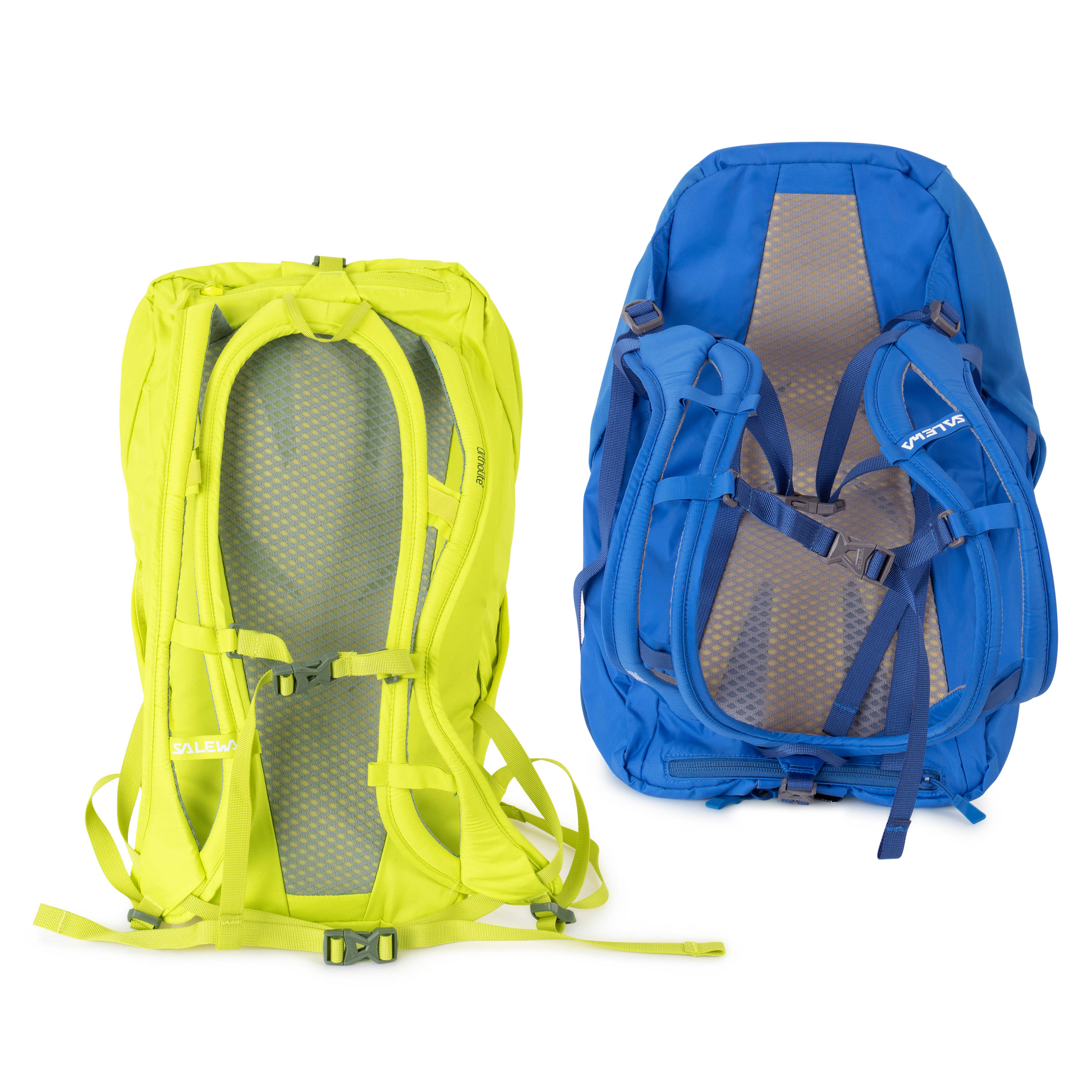 Gelber und blauer Salewa Rucksack